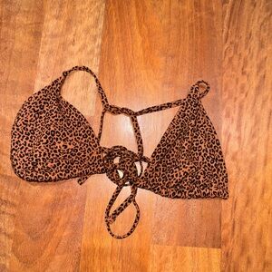 Xhilaration leopard cheetah Print triangle Bikini Top large
